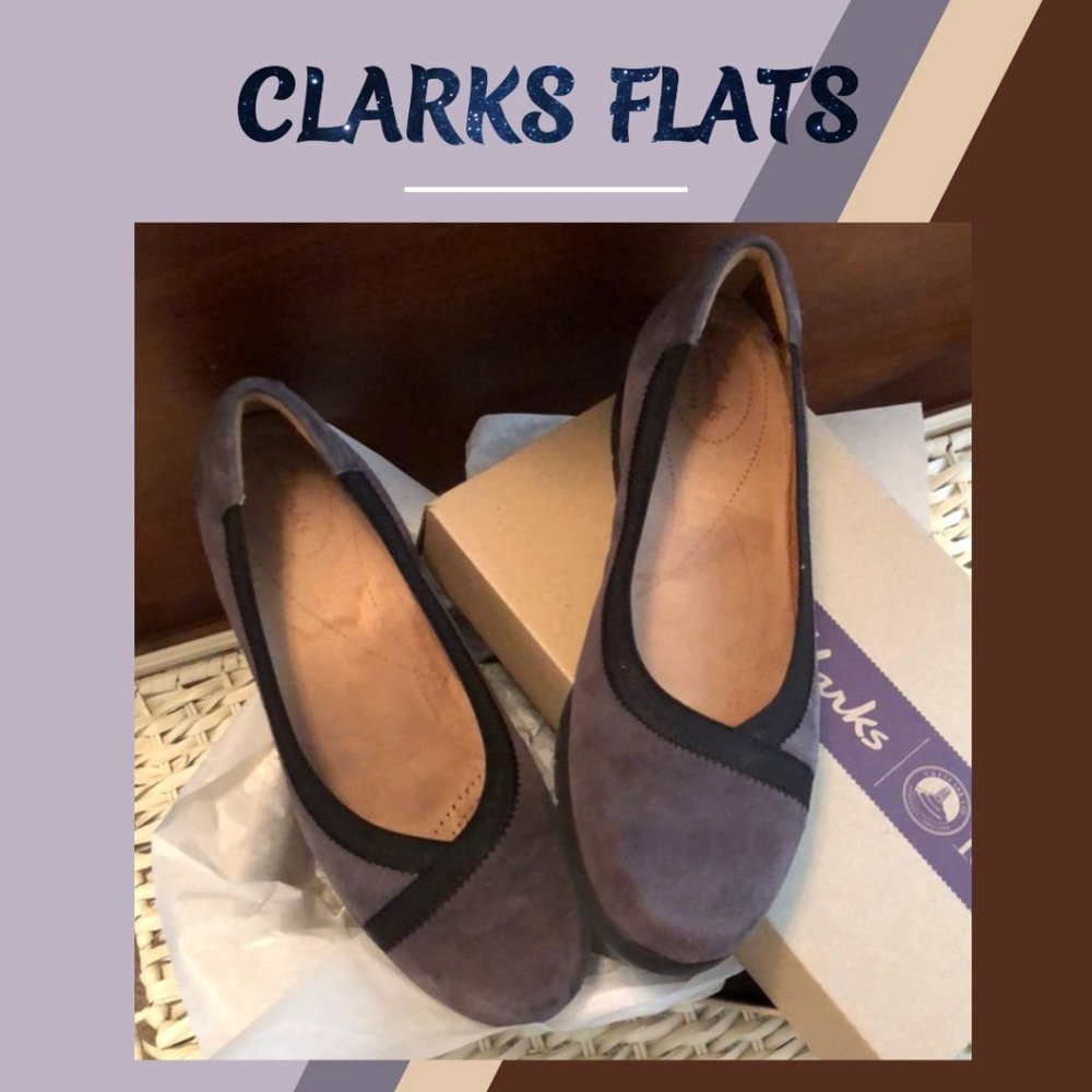 Clark's like new suede ballet flats. Size 6 1/2.